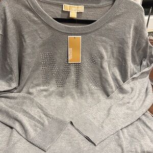 Michael Kors Crewneck Sweatshirt with MK Logo in Rhinestones